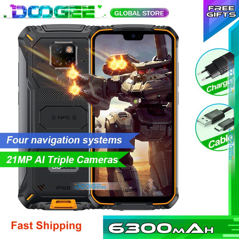Doogee S68 Pro Rugged Phone Helio P70 Octa-core 6GB 128GB 21MP+8MP+8MP 5.84" IP68 6300mAh Smartphone