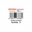 75-Nos UPC EAN Barcodes Numbers GS1 Product ID for New Listing on Amazon, eBay & more