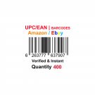 400-Nos UPC EAN Barcodes Numbers GS1 Product ID for New Listing on Amazon, eBay & more