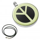 UNSEX LADIES MENS 18" STAINLESS STEEL SILVER CIRCLE PEACE BLACK CORD NECKLACE