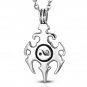MENS 18" STAINLESS STEEL SILVER YIN YANG BIKER TRIBAL CROSS BLACK CORD NECKLACE