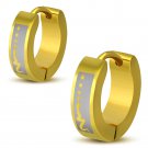 MENS LADIES 316 STAINLESS STEEL SNAKE SERPENT HUGGIE HOOP EARRINGS