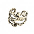 LADIES GIRLS GOLD BRONZE SNAKE SERPENT ANTIQUE ADJUSTABLE FASHION CUFF RING