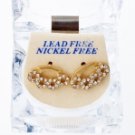 MENS GOLD PLATED ZIRCONIA KNUCKLE DUSTER HIP HOP BLING FASHION STUD EARRINGS