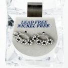 MENS SILVER PLATED ZIRCONIA KNUCKLE DUSTER HIP HOP BLING FASHION STUD EARRINGS