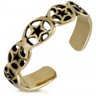 BRONZE ANTIQUE VINTAGE LOOK ADJUSTABLE LADIES GIRLS OVAL LINK STAR CUFF TOE RING