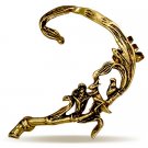 ANTIQUE GOLD LADIES GIRLS VINE GRASSHOPPER WRAP EAR CUFF