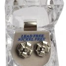 MENS SILVER PLATED ZIRCONIA OCTAGON HIP HOP BLING FASHION STUD EARRINGS