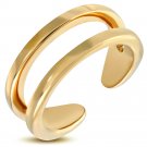 BRONZE POLISHED LADIES GIRLS DOUBLE BAND ADJUSTABLE FASHION CUFF TOE RING