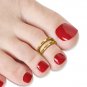 BRONZE POLISHED LADIES GIRLS DOUBLE BAND ADJUSTABLE FASHION CUFF TOE RING