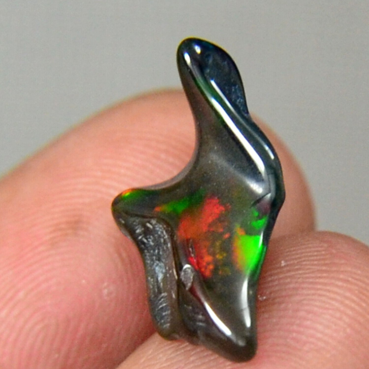 1.80Carat Black Ethiopian Natural Crystal Fire Opal Polished Tumble Rough