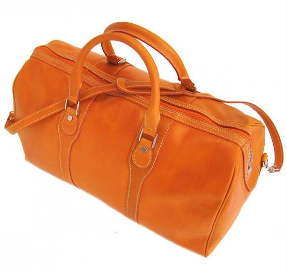 Floto Milano duffle bag in Orange leather SKU 40Orange