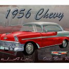 1956 Chevy Bel Air {One Nice Ride} Hot Rod Distressed Metal Sign -RG1106