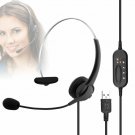 USB Earphones Handsfree Headphones With Mic Headset Noise Cancelling Adjustable