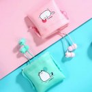 Cute Cat Wired Earphone With Mic Stereo Earbuds with Earphone Case For Xiaomi