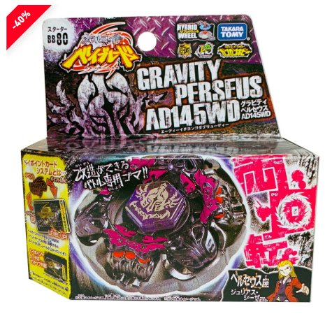 Takara Tomy Gravity Perseus Destroyer Metal Beyblade BB-80 with Launcher