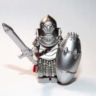 Silver medieval Armored Knight  Minifigure