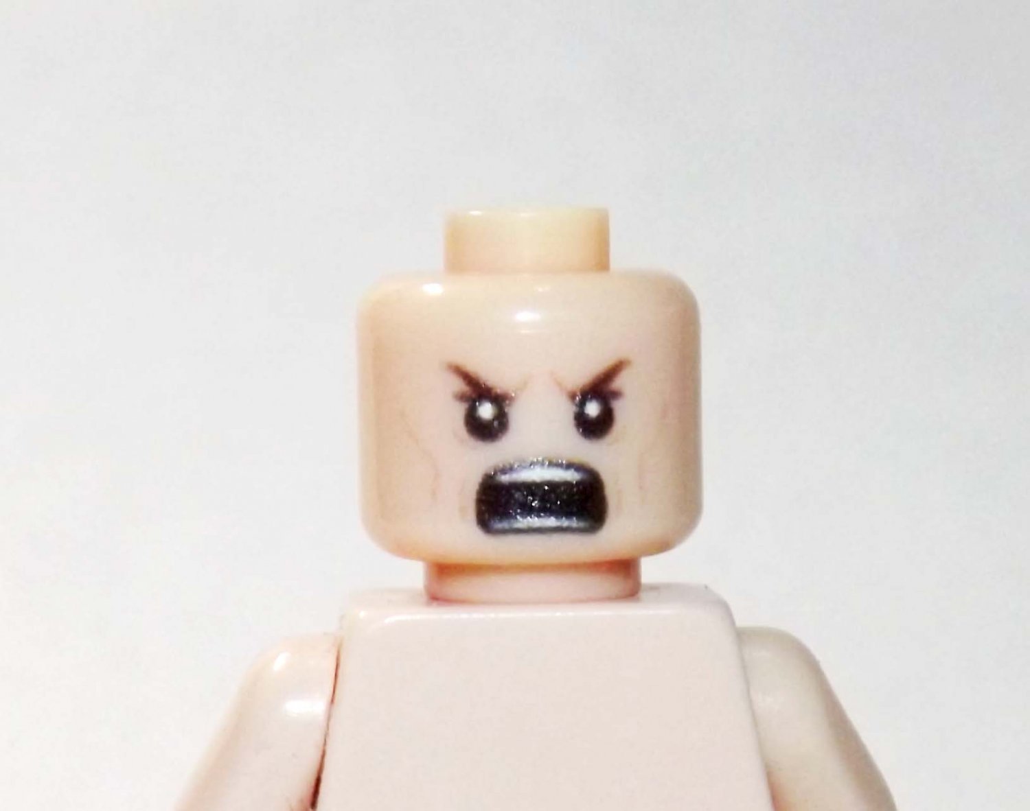 Angry Yelling Head Minifigure head DIY