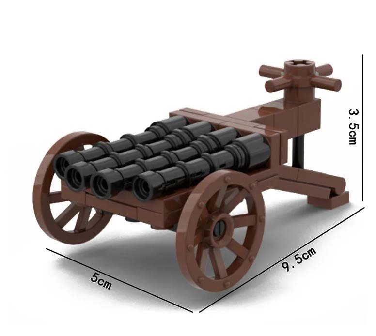 Cannon 4 barrels Army Medieval weapon GUN