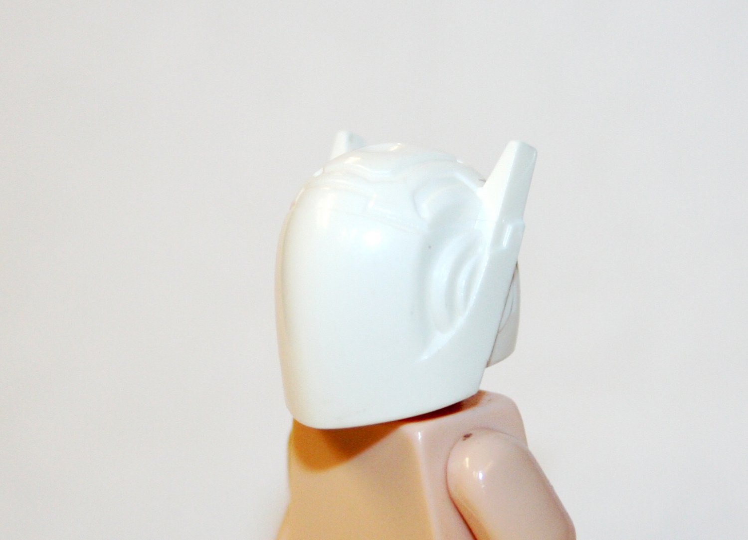 Robot Helmet White Sci-Fi military DIY for minifigure
