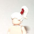 White Tall Pony Tail Hair  for Minifigure