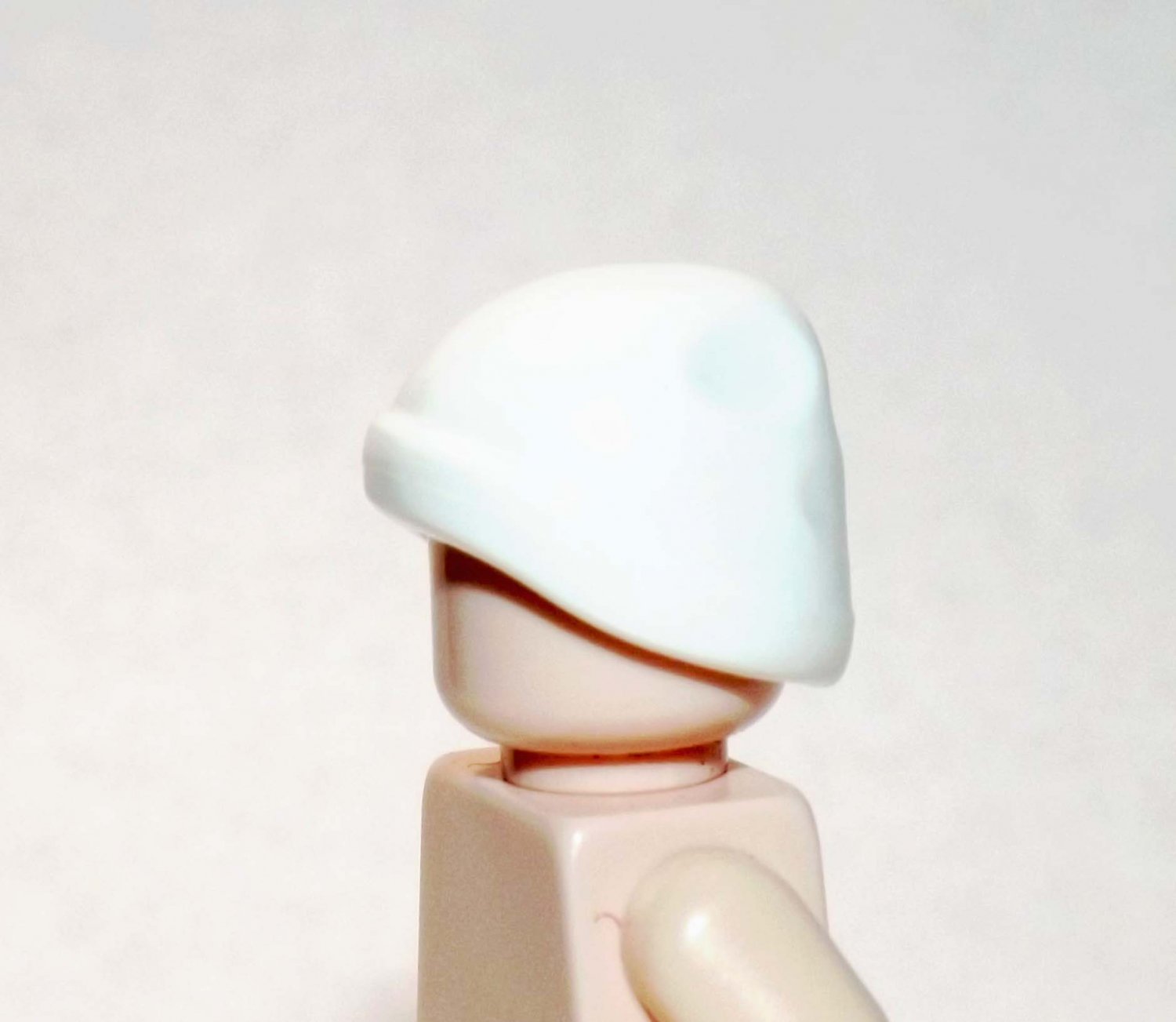 Stocking cap White hat  piece for minifigure