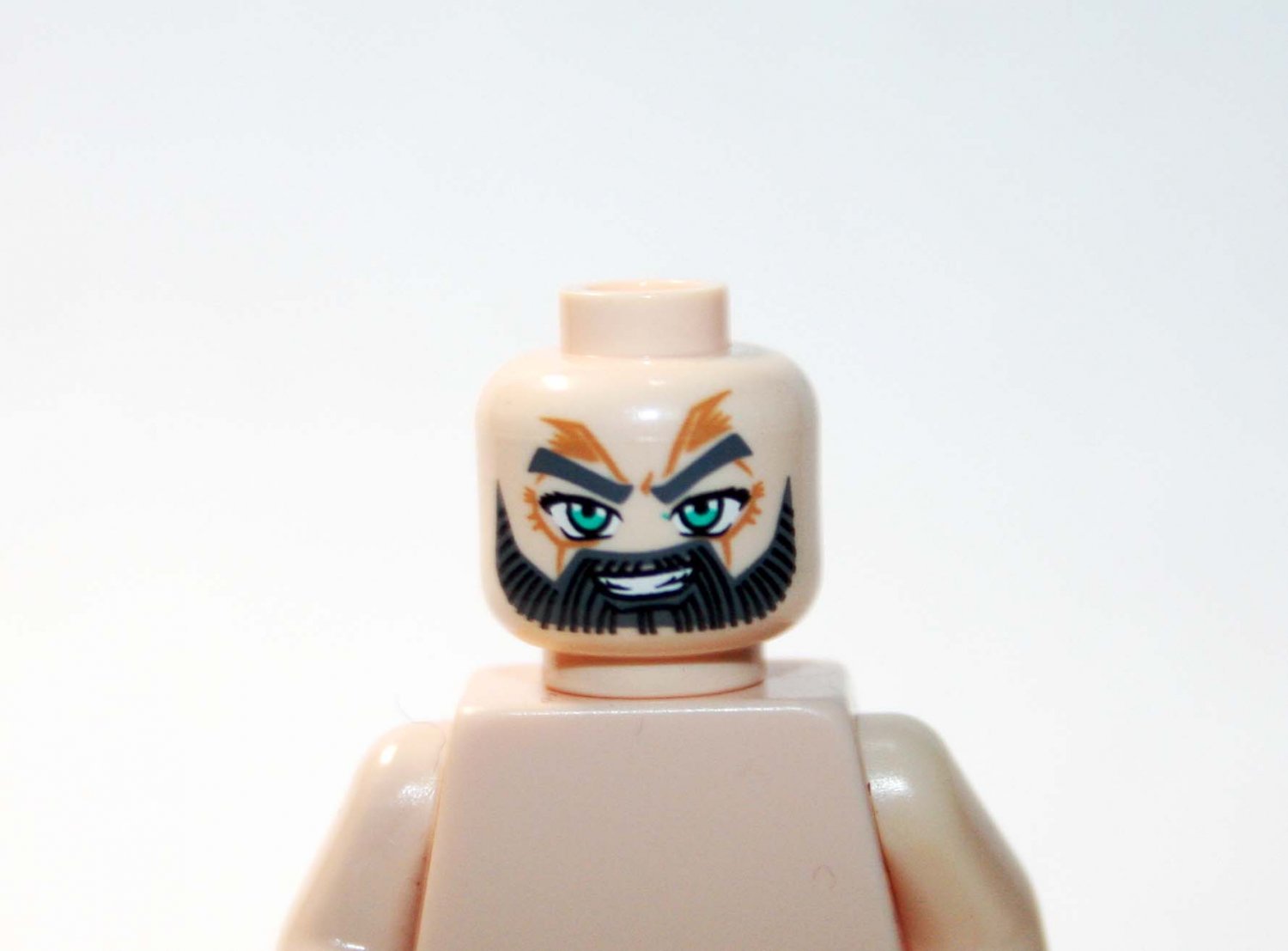 Male Head Grey Beard Minifigure head DIY