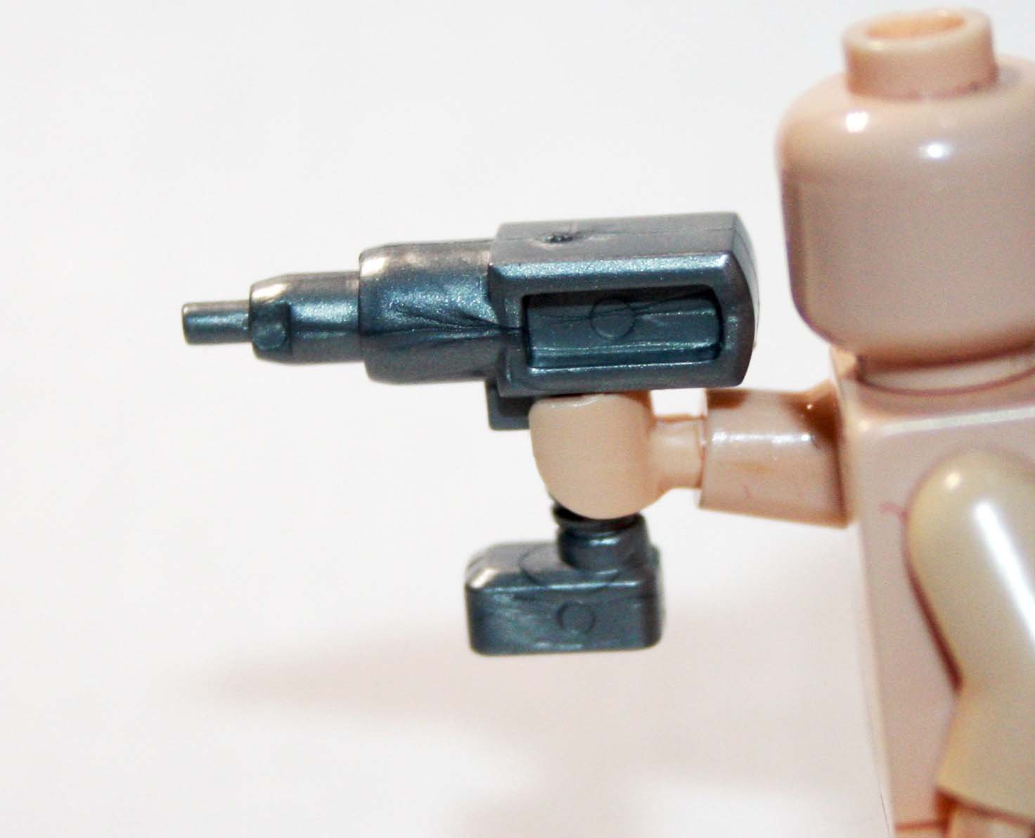 Silver Power Drill tool for minifigure