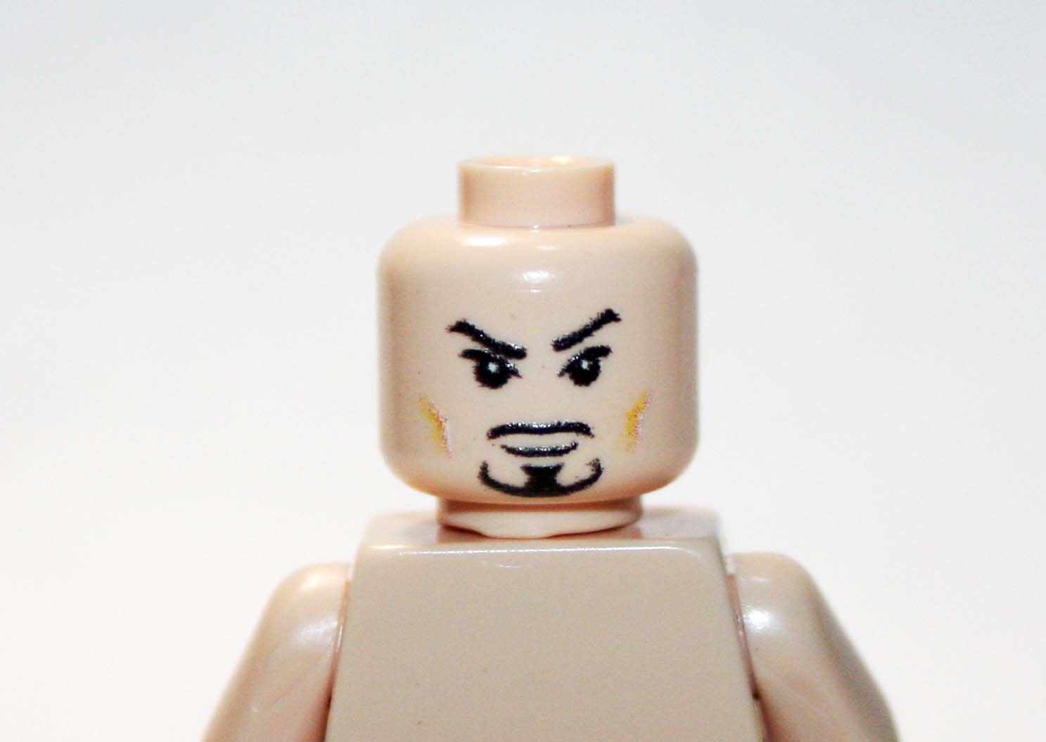 Goatee Male Head intrigued  Minifigure head DIY