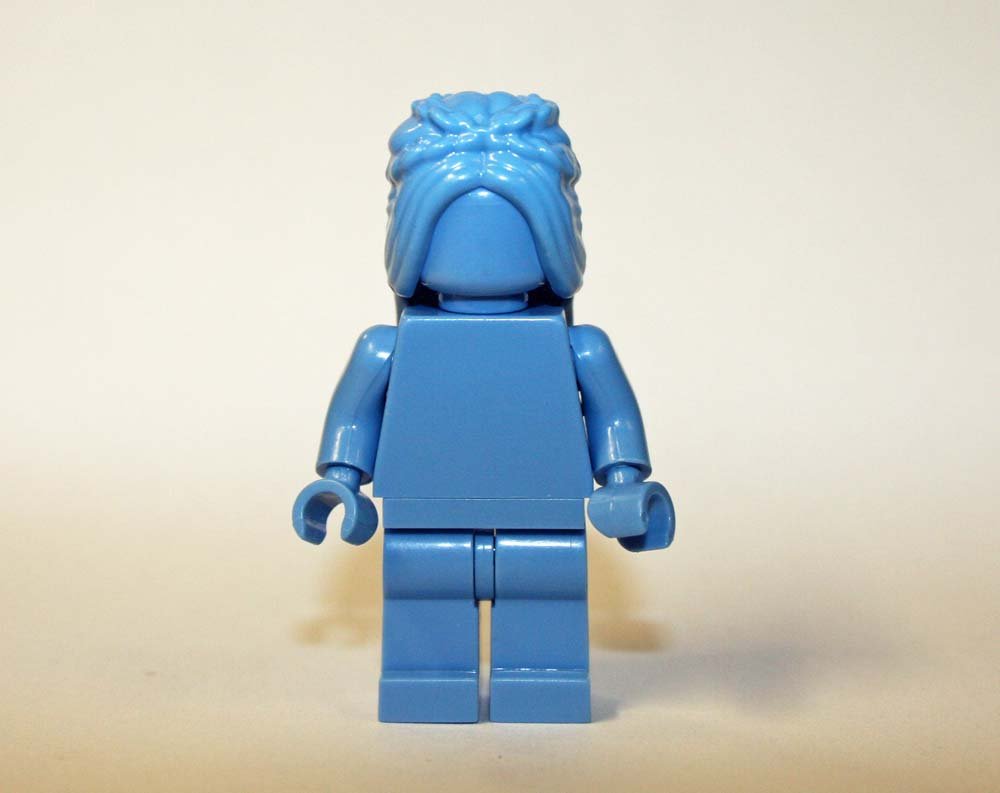 Light Blue blank plain with hair Minifigure