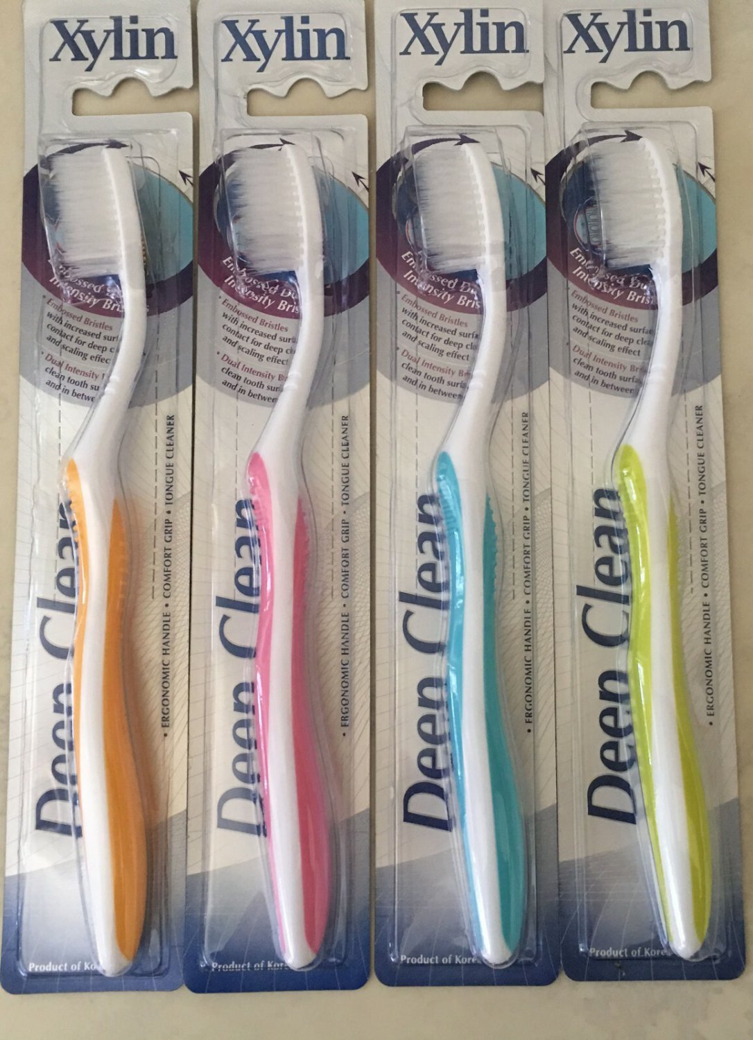 Xylin Deep Clean Toothbrushes Nano Silver Bristle Bacteria Free 4 Pcs