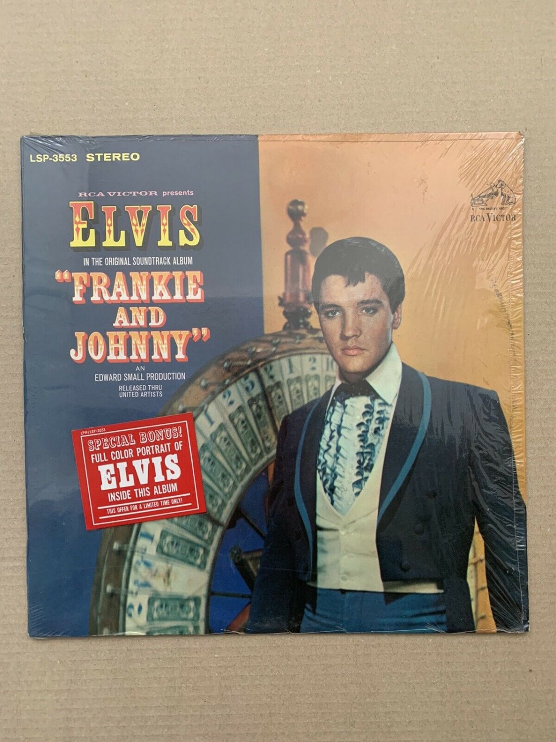 Elvis Presley &acirc;�� Frankie And Johnny LSP-3553, Hollywood Press, sticker, US, 1966