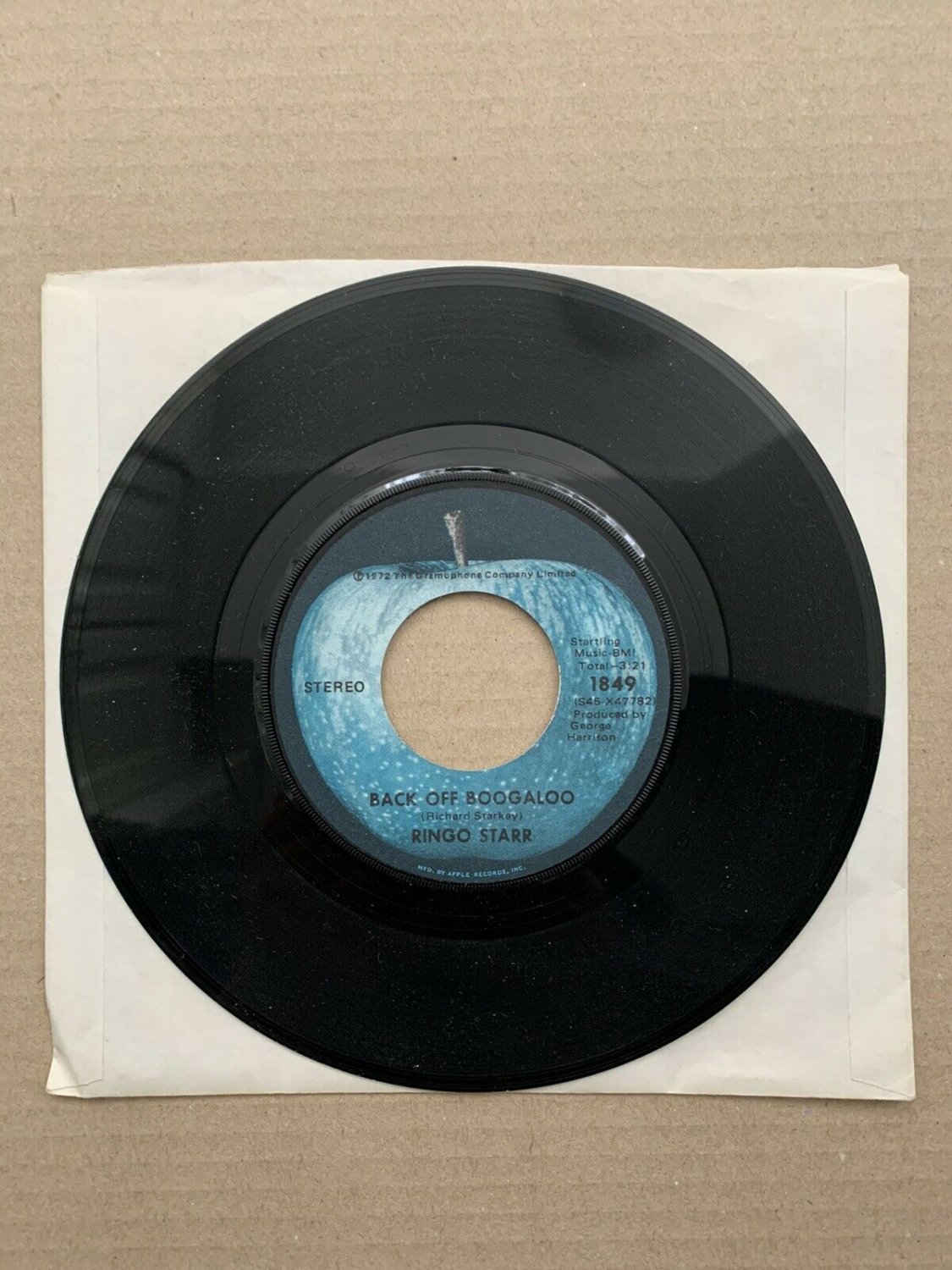 Ringo Starr &acirc;�� Back Off Boogaloo / Blindman 1849, stereo, blue apple, US, 1972