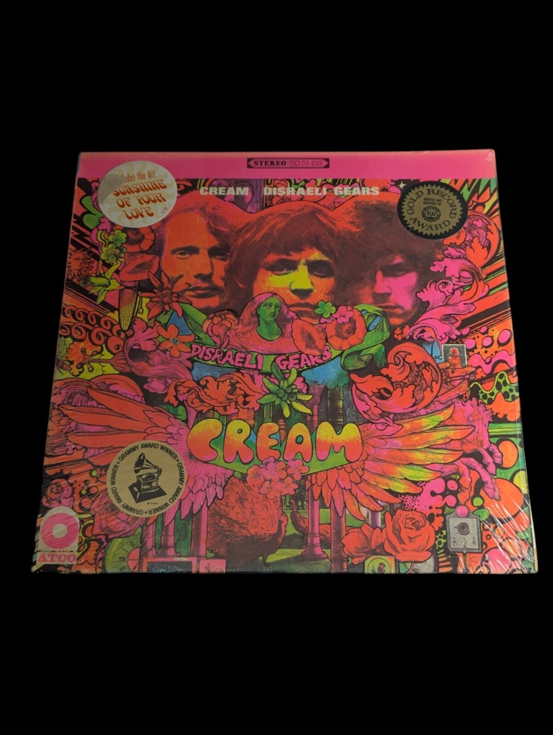SEALED, Cream &acirc;�� Disraeli Gears SD 33-232, 3 x Hype Stickers, Stereo, US, 1967-69