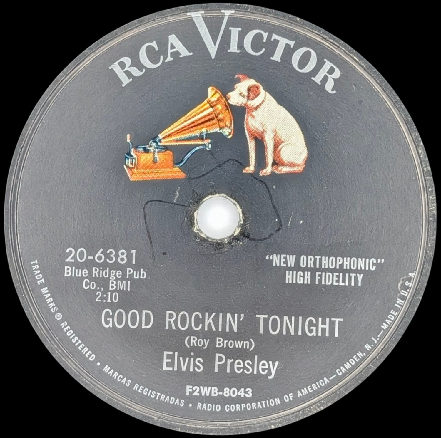 Elvis Presley &acirc;�� Good Rockin' Tonight 20-6381, Shellac, 10", 78 RPM, US, 1955