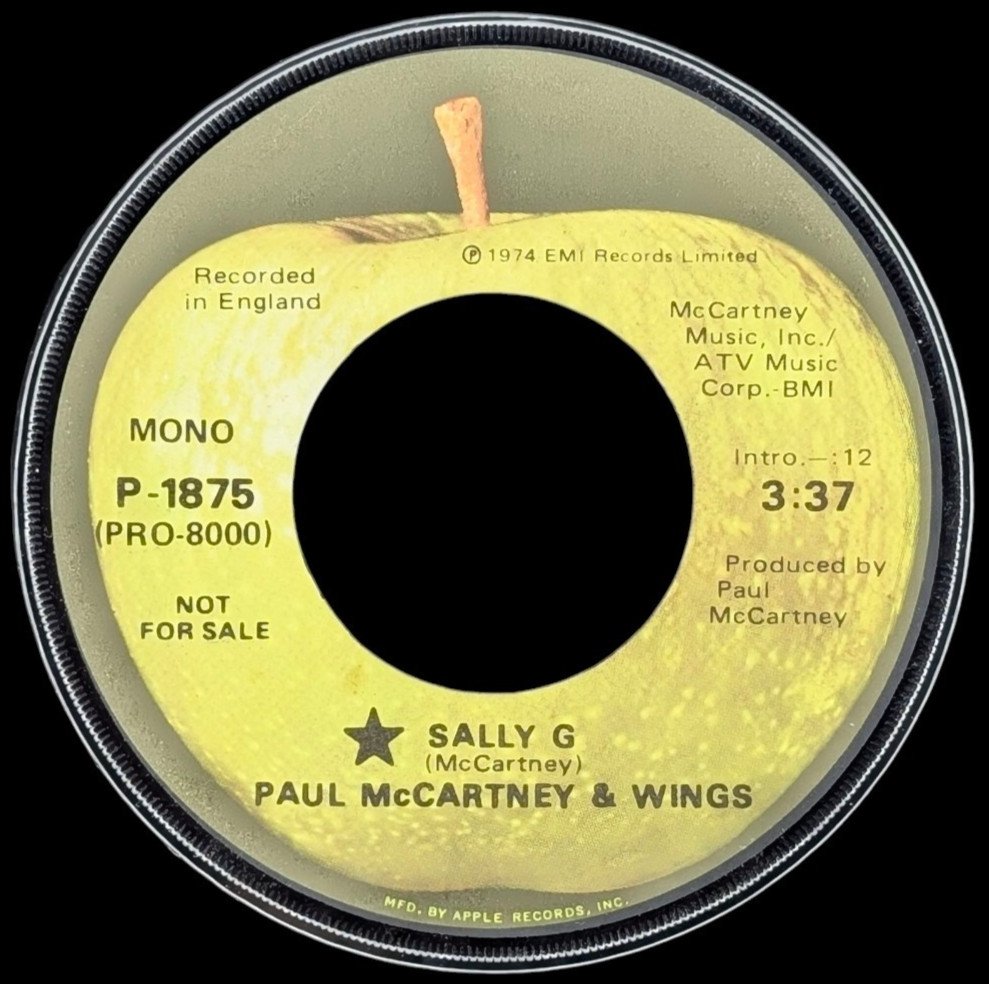 Paul McCartney & Wings &acirc;�� Sally G P-1875, Promo, LA Pressing, 45 RPM, US, 1974