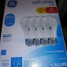 NEW in Box  GE LED 60W~10W SOFT WHITE DIMMABLE  LIGHT BULBS 4 Pack BEST DEAL