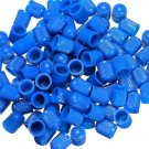 100Pcs BLUE Plastic Tire Air Valve Stem Cap Wheel Rims Dust Cover