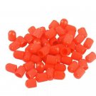 100Pcs RED Plastic Tire Air Valve Stem Cap Wheel Rims Dust Cover