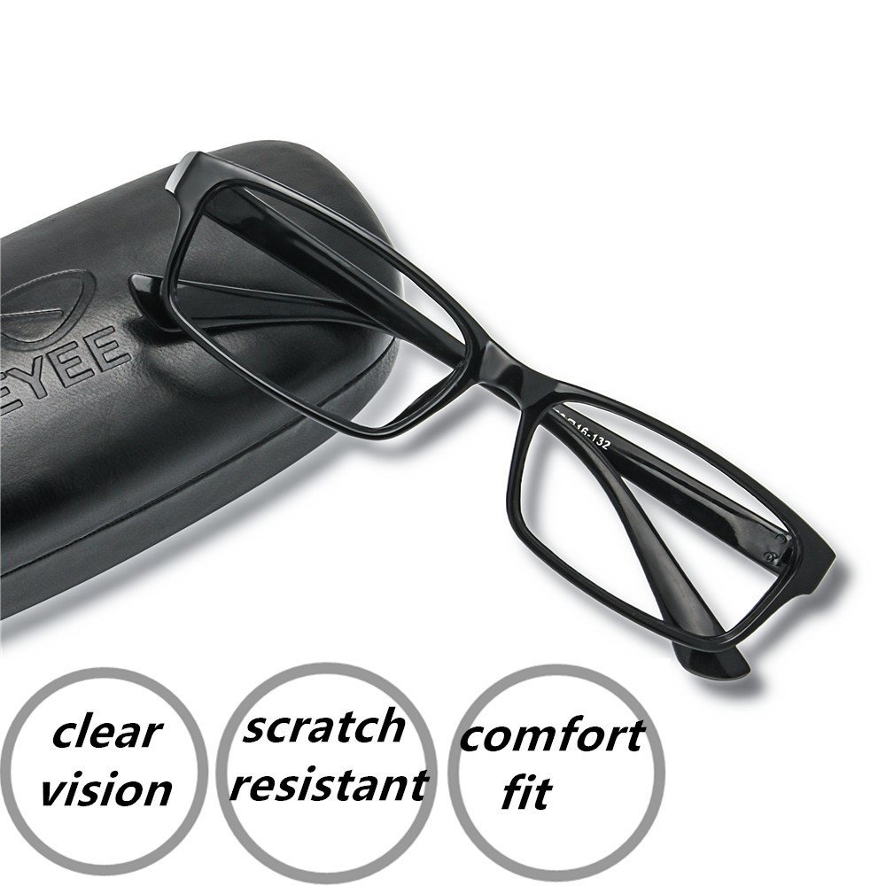 Reading Glasses +0.25 Black - Rectangle Full Rim Anti Reflective Men Women Eyeglasses Readers Comfor