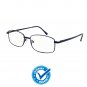 Blue Light Blocking Reading Glasses Metal Rectangle Full Rim Eyeglasses for Women and Men Black Read
