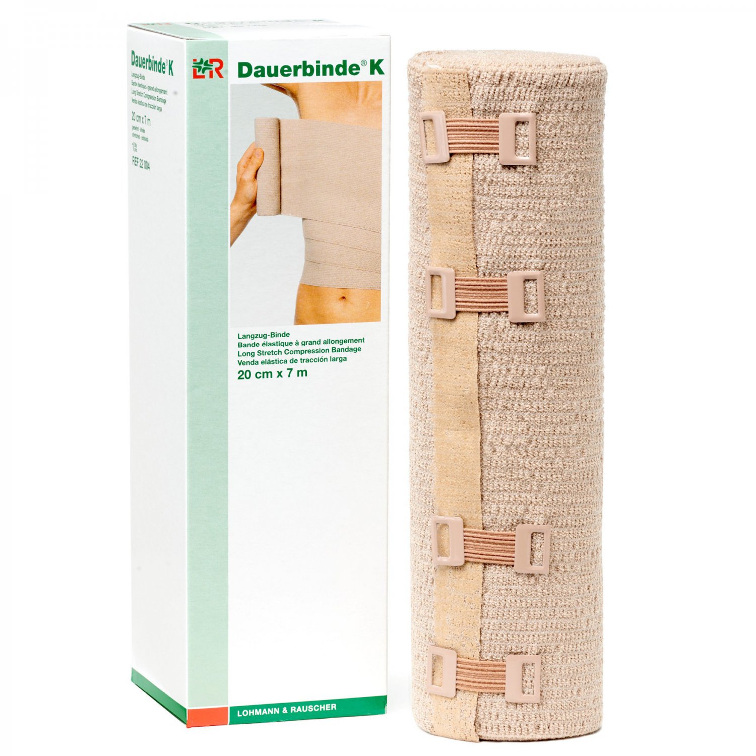 Lohmann & Rauscher Dauerbinde K Long Stretch Compression Bandage, Latex Free Lymphedema Wrap Made wi