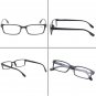 Reading Glasses 4 Pack Spring Hinge Comfort Readers Plastic, Black, Size Medium