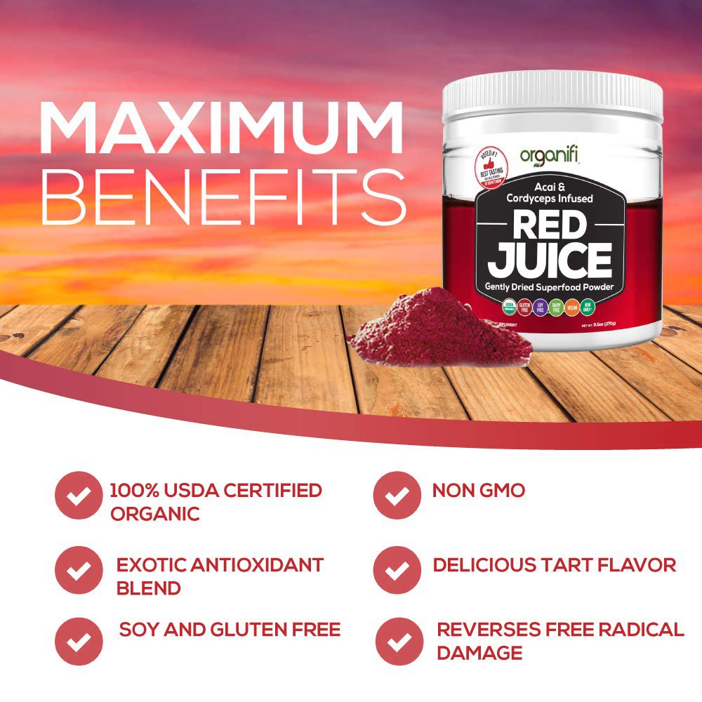 Organifi Red Juice Organic Superfood Supplement Powder 30 Day