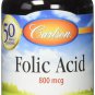 Carlson Labs Folic Acid 800mcg Tablets, 1000 Count