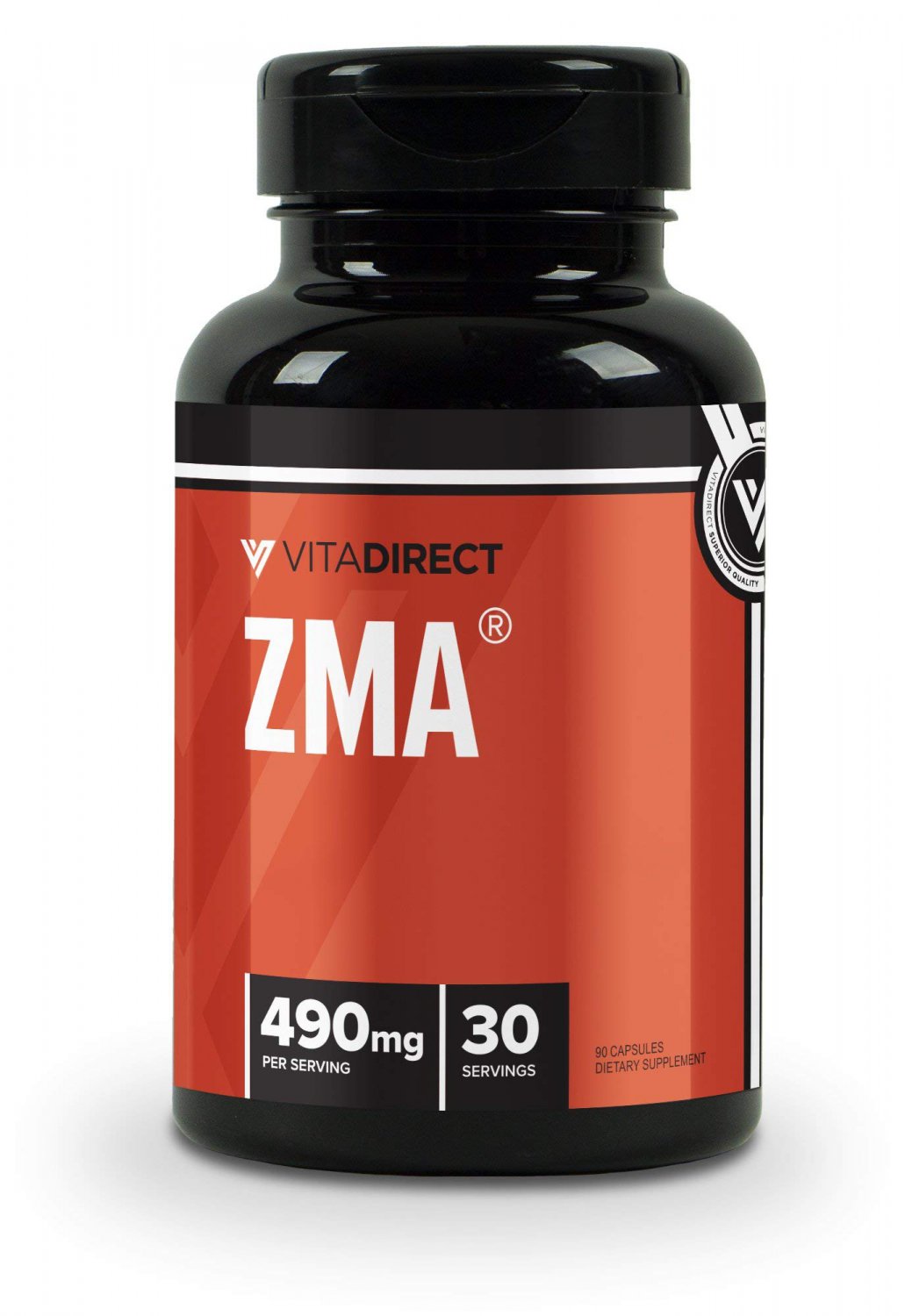 VitaDirect Premium ZMA Supplement, 490mg per Serving, 90 Vegan Capsules