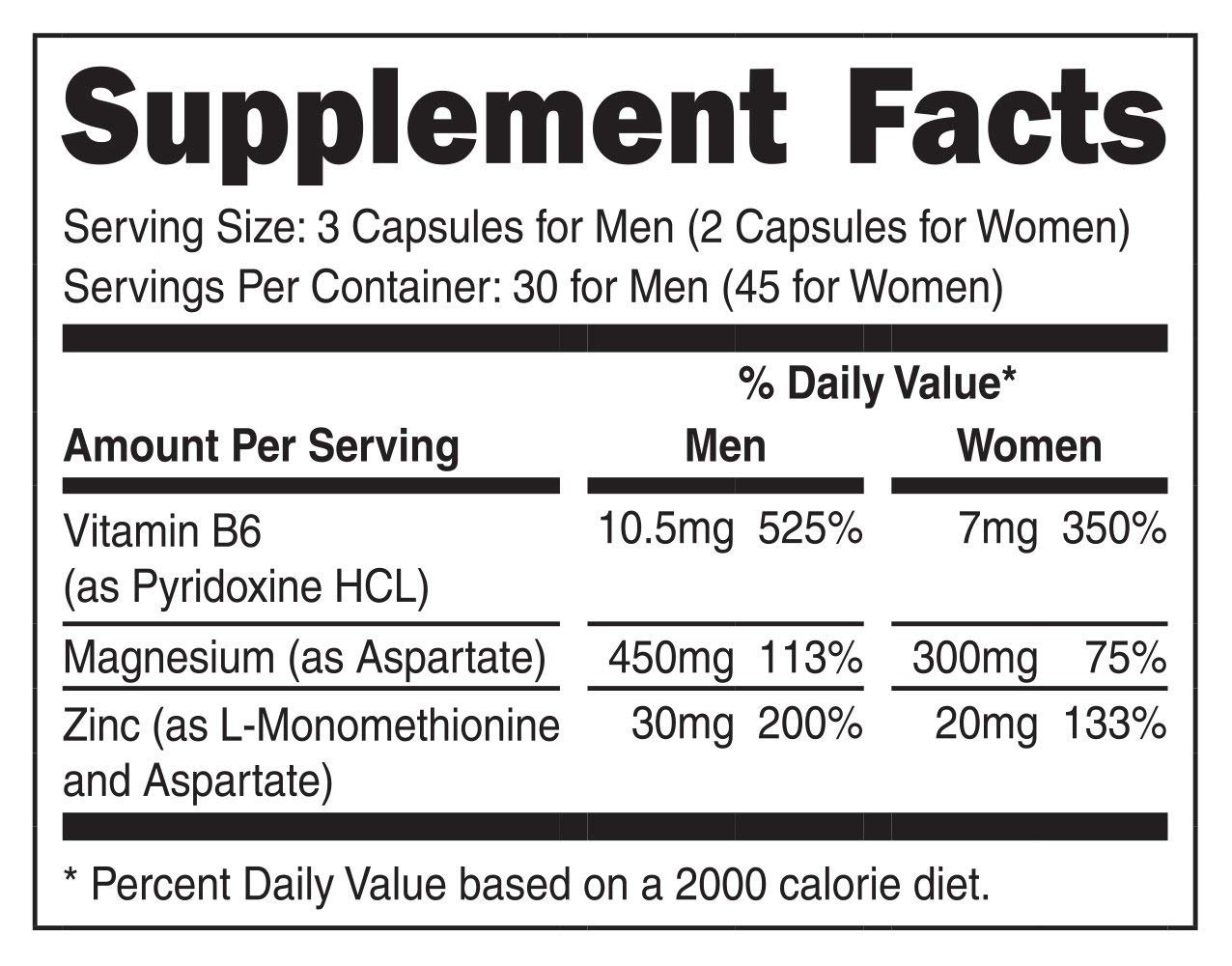 VitaDirect Premium ZMA Supplement, 490mg per Serving, 90 Vegan Capsules, for Men and Women