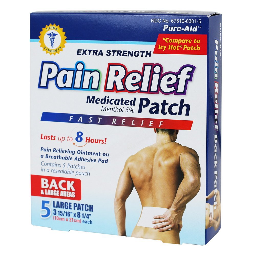 Pure-Aid Extra Strength Pain Relief Patch-5ct (2 Pack)