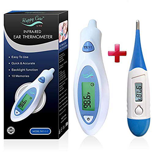 Fast Digital Infrared Baby Ear Thermometer with Backlight - Medical Temporal Highly Accurate Quick R