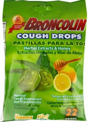 Lot of 4 Bags Broncolin Cough Drops 22 ct/Bag (Imported from Mexico)